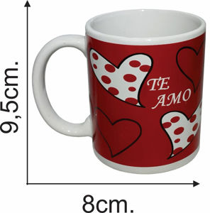 Imagen de Taza jarro de ceramica diseño te amo