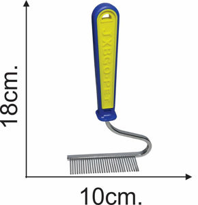 Imagen de Cepillo para perro de metal para peinar mango plastico 18x10