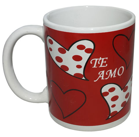 Imagen de Taza jarro de ceramica diseño te amo