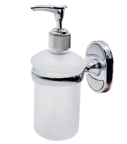 Imagen de Porta jabon liquido vidrio opaco y acero inoxidable en bolsa