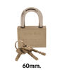 Imagen de Candado metal 60 mm + juego x 3 llaves