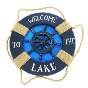 Imagen de Salvavidas madera artesanal con cuerda