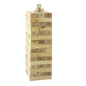 Imagen de Juego jenga en madera con números - juego de ingenio
