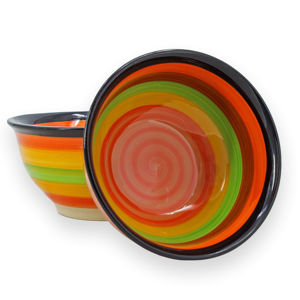 Imagen de Compotera de cerámica diseño a rayas colores