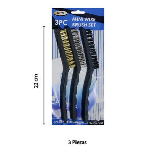 Imagen de Set de Cepillos metálicos con mango 3 unidades