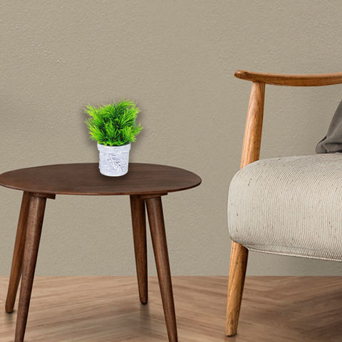 Imagen de Adorno maceta rústica con penachos color