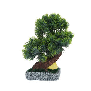 Imagen de Adorno maceta rústica con bonsai de pino