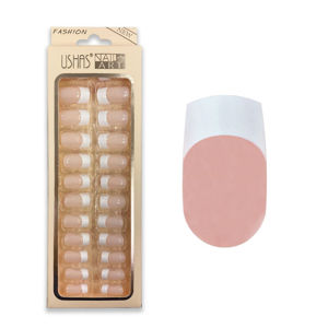 Imagen de Uñas postizas  colores lisos con french 24 unidades Ushas