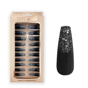 Imagen de Uñas postizas con glitter 24 unidades Ushas