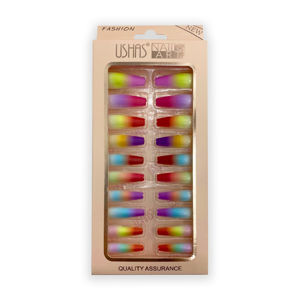Imagen de Uñas postizas multicolor 24 unidades  Ushas