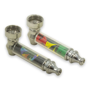 Imagen de Pipa de  metal para fumar con filtros de metal