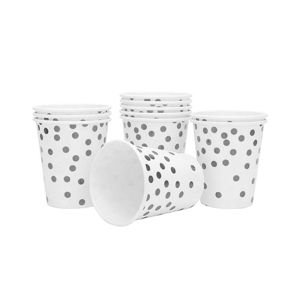 Imagen de Vasos desechables 10pc-lunares plateados-8,5X7,5cm