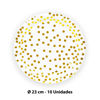 Imagen de Platos desechables 10pc -lunares dorados-9"