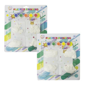 Imagen de Moldes de yeso con pincel y pintura