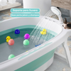 Imagen de Bañito plegable para bebés con desague porta lluvero porta jabón