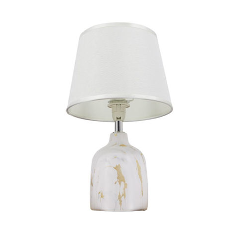 Imagen de Lampara de mesa base cerámica marmolada con pantalla