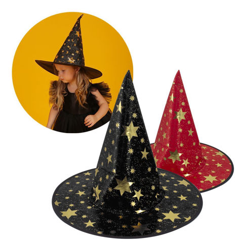 Imagen de Sombrero de bruja con estrellas - Accesorio para Disfraz