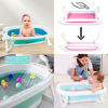 Imagen de Bañito plegable para bebés con desague porta lluvero porta jabón