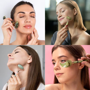 Imagen de Rodillo facial de piedra Jade Ushas