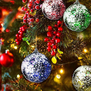 Imagen de Bola esfera decorada navidad 6 unidades