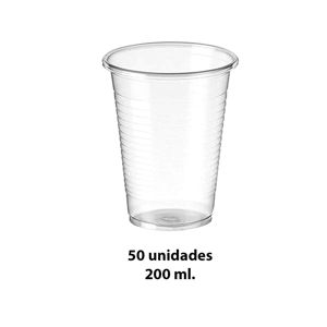Imagen de Vasos plásticos transparentes descartables 200 ml  50 unidades