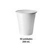 Imagen de Vaso plástico blanco descartable 200 ml - 50 unidades