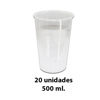Imagen de Vaso plásticos transparentes descartables 500 ml  20 unidades