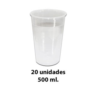 Imagen de Vaso plásticos transparentes descartables 500 ml  20 unidades