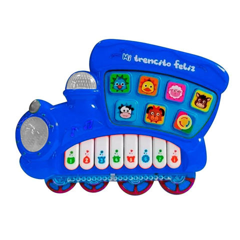 Imagen de Piano musical Tren Juguete didáctico con luz y Música en Español