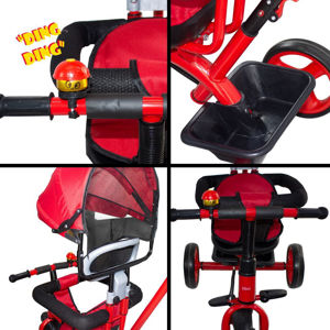 Imagen de Coche paseo triciclo con volante capota pedales canasto