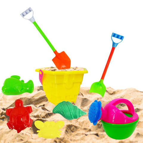 Imagen de Juego playa balde + Regadera + 2 palas + moldes