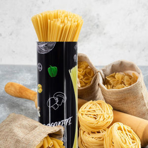 Imagen de Lata de almacenamiento con tapa diseño espagueti