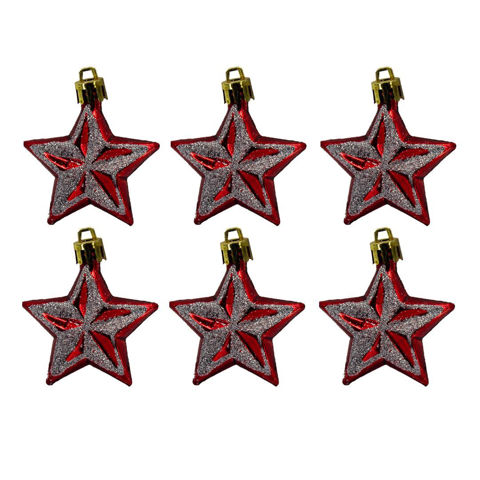 Imagen de Estrella de navidad decorada 6 unidades