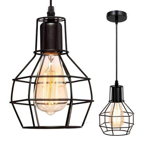 Imagen de Lámpara colgante de techo jaula hexagonal