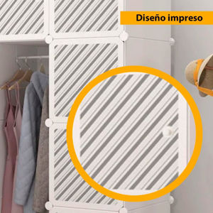 Imagen de Ropero 8 Módulos desmontable Estantes y Perchero