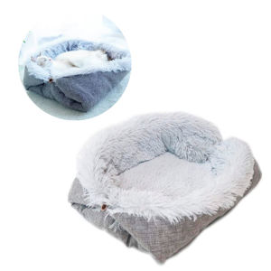 Imagen de Alfombra cama peluda para perro o gato 2 en 1