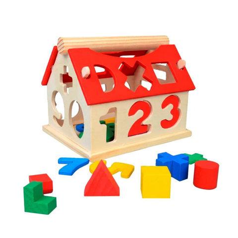 Imagen de Juego de encastre madera casita 22 piezas