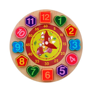 Imagen de Juego de encastre reloj madera - 13 piezas