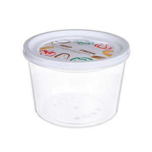 Imagen de Recipiente Contenedor Plástico Redondo Con Tapa 700ml - 3 Unidades