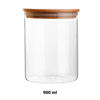Imagen de Frasco de vidrio con tapa hermética de madera 900 ml