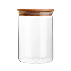Imagen de Frasco de vidrio con tapa hermética de madera 1,4 Litros