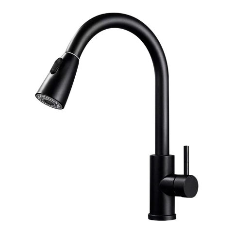 Imagen de Canilla Monocomando Extensible Para Pileta De Cocina Con Grifo Retráctil negro mate