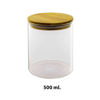 Imagen de Frasco de vidrio con tapa hermética de madera 500ml