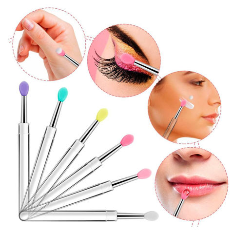 Imagen de Pincel  aplicador de labial y sombra de ojos con Mango acrílico Colores Surtidos