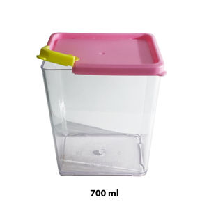 Imagen de Recipiente plástico transparente rectangular con tapa
