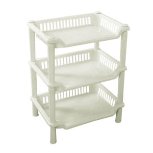 Imagen de Organizador esquinero de plástico calado 3 estantes