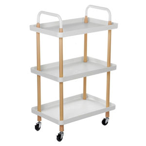 Imagen de Mesa rectangular con asas  y ruedas  3 estantes