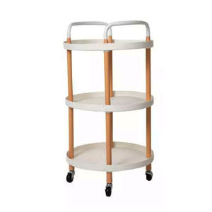 Imagen de Mesa redonda Con Asas Y Ruedas 3 Estantes