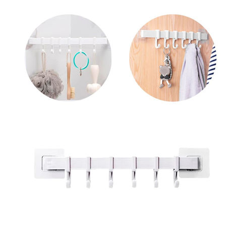 Imagen de Barra perchero adhesivo pared multiuso