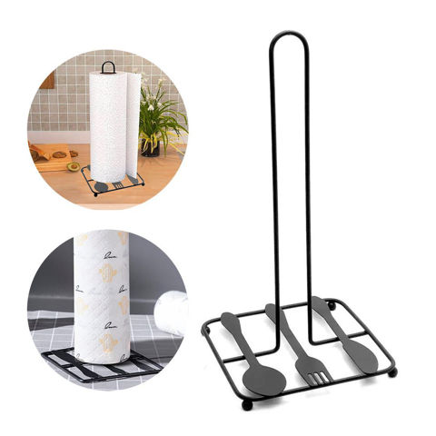 Imagen de Porta rollo papel para mesa negro diseño cubiertos